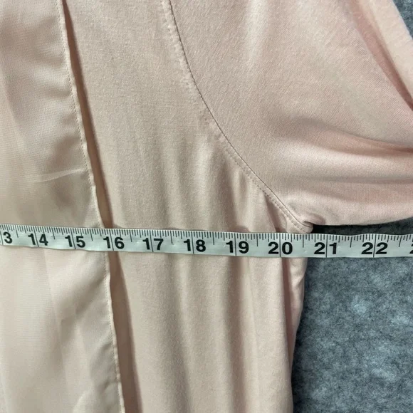 Lauren Ralph Lauren Womens Cardigan PL Petite Large Pink Open Front Chiffon Trim - Picture 7 of 10